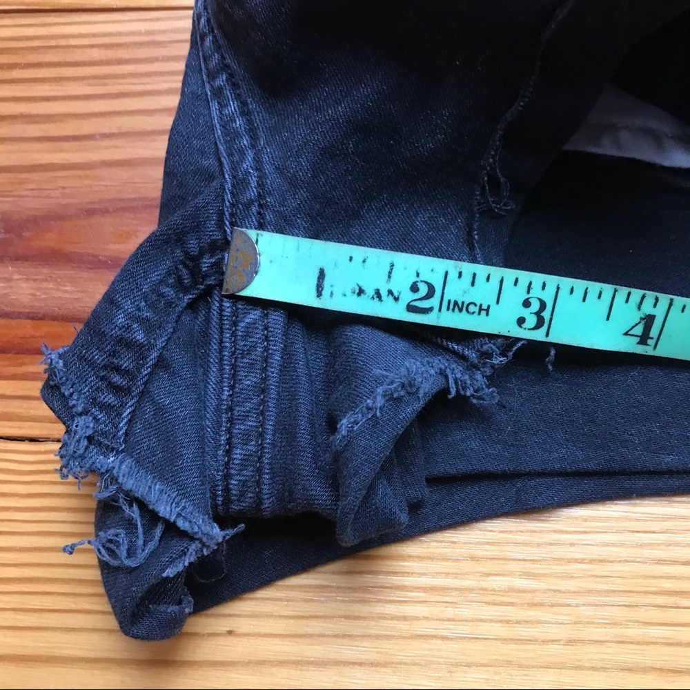 H&M Black Distressed Jean Shorts, EUC, 10 - Picture 10 of 11